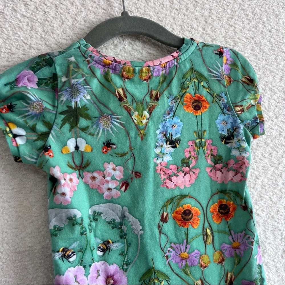 Molo Toddler Green Rimona‎ With Love Organic Cotton Short Sleeve T Shirt Size 2T